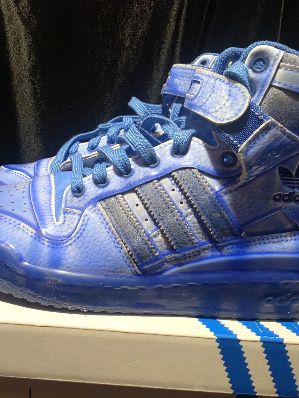 adidas Forum Hi Jeremy Scott Dipped Blue G54995 - 8.5 M / 9.5 W - NEW With Box - Picture 6 of 13